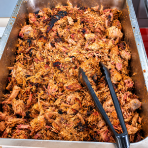 Chris & Ana's Smokehouse slow-smoked pulled pork with seasoned bark