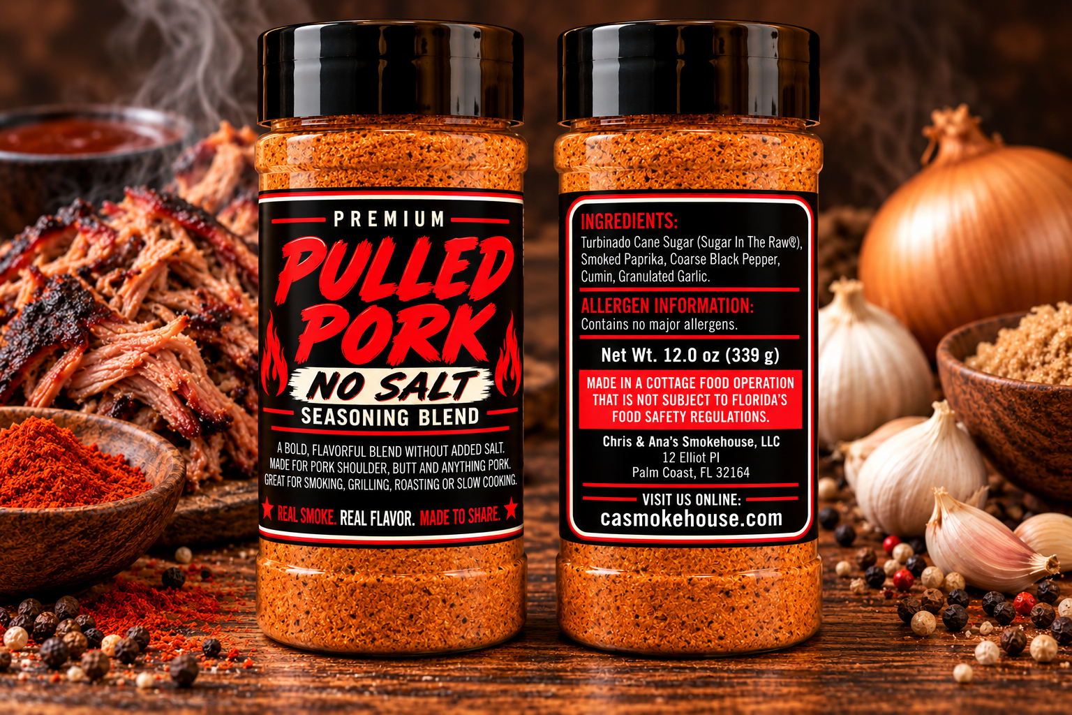 Pulled Pork Seasoning — No Salt Added